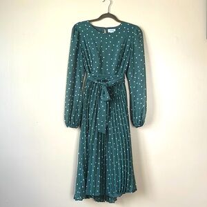 Sage Polka Dot Chiffon Maternity & Nursing Dress